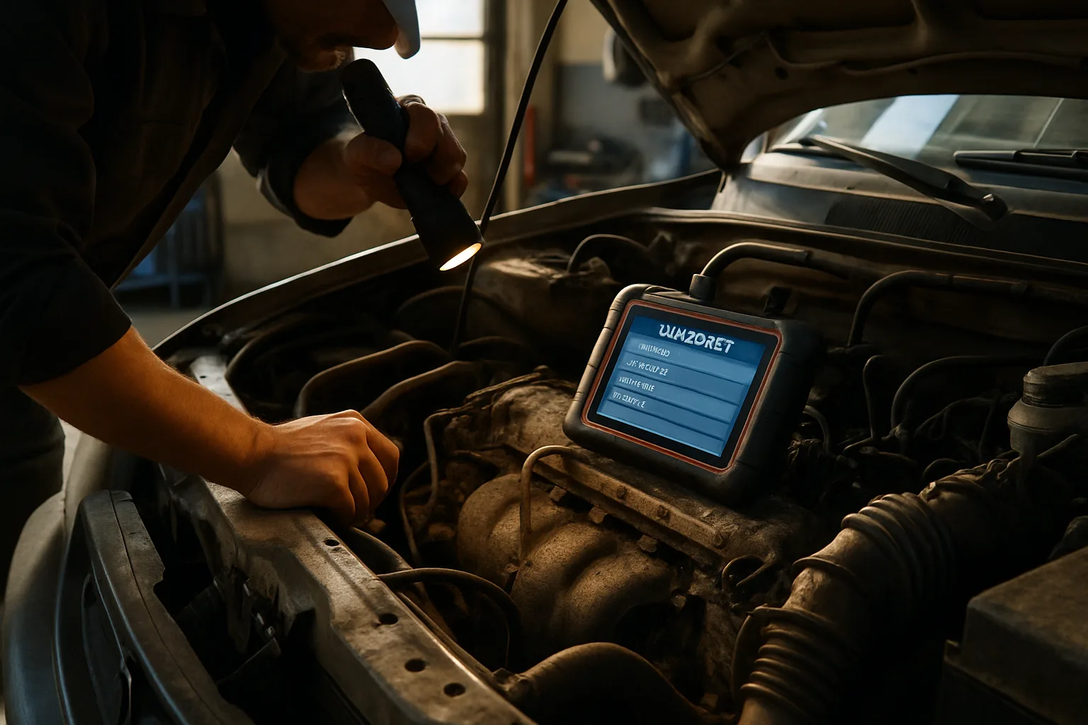 Engine diagnostics with scanner equipment