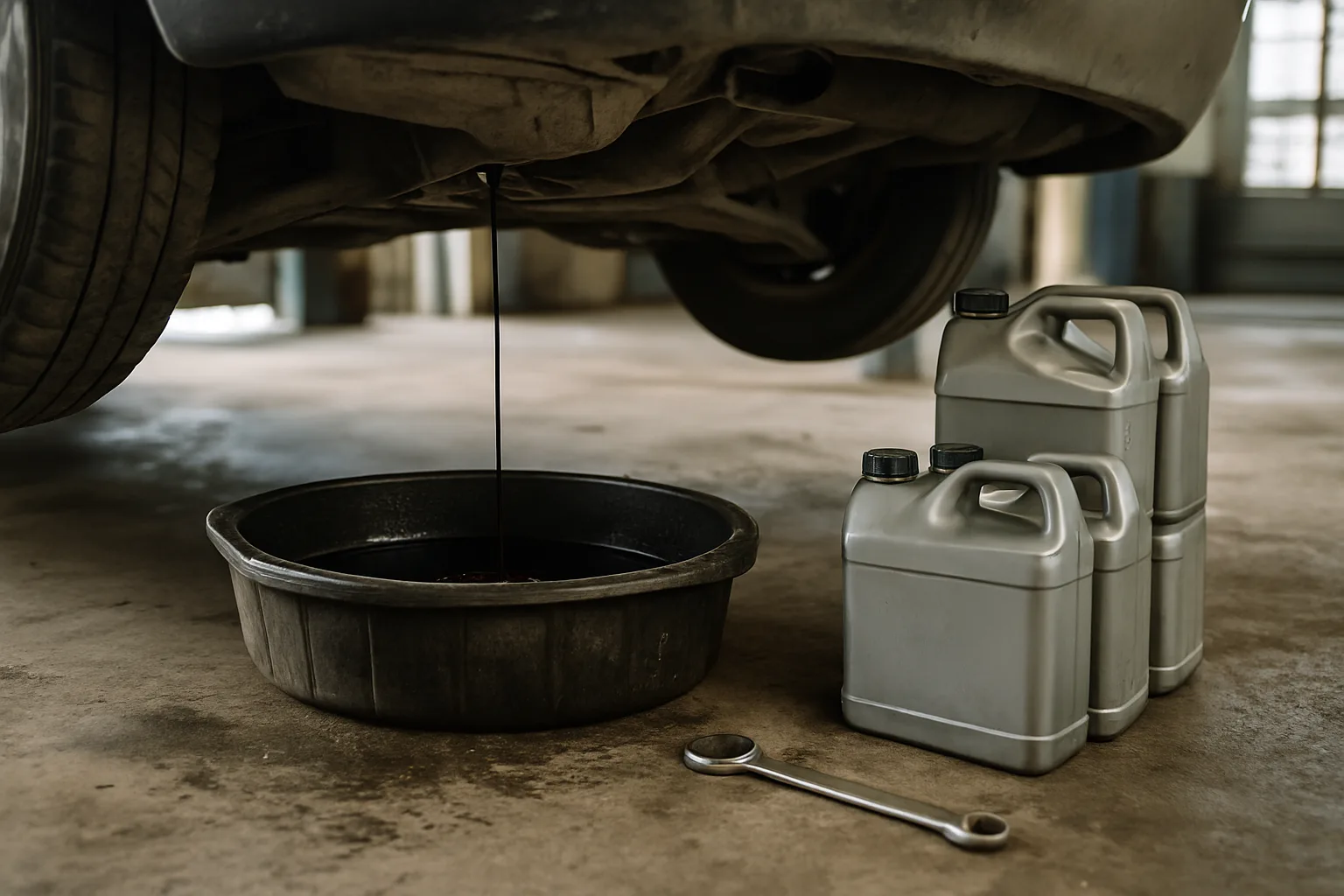 Oil maintenance setup in repair shop